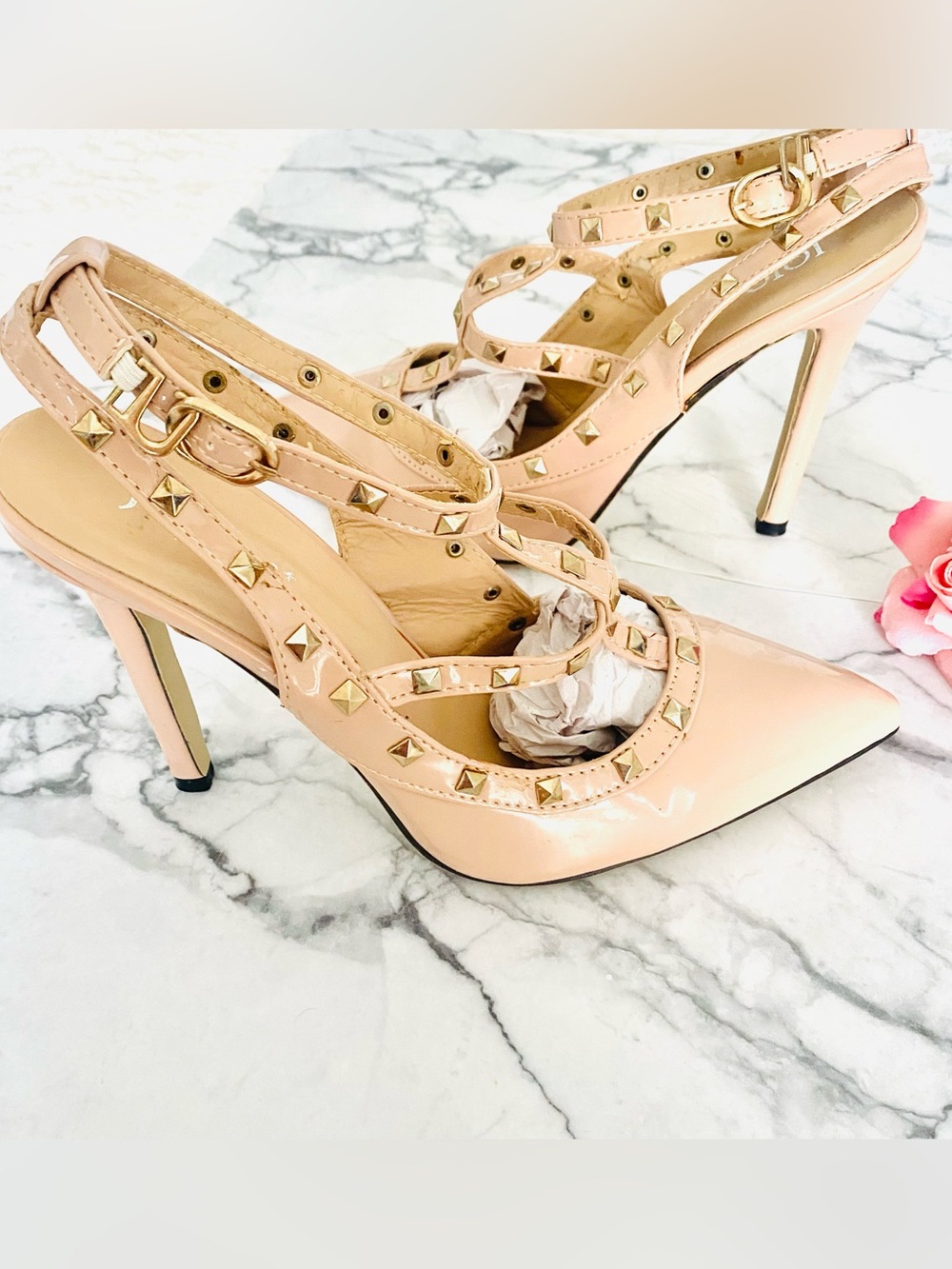 💕Pretty Studded Pointed-Toe  
 Stiletto Heels SZ 9 (40)